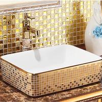 Have faucet hole mosaic gold basin - xYx-514GM